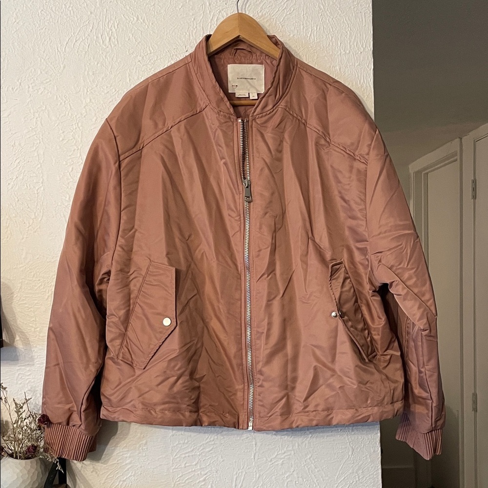NWT By Anthropologie '98 Bomber Jacket Mauve Size XL - Picture 4 of 7